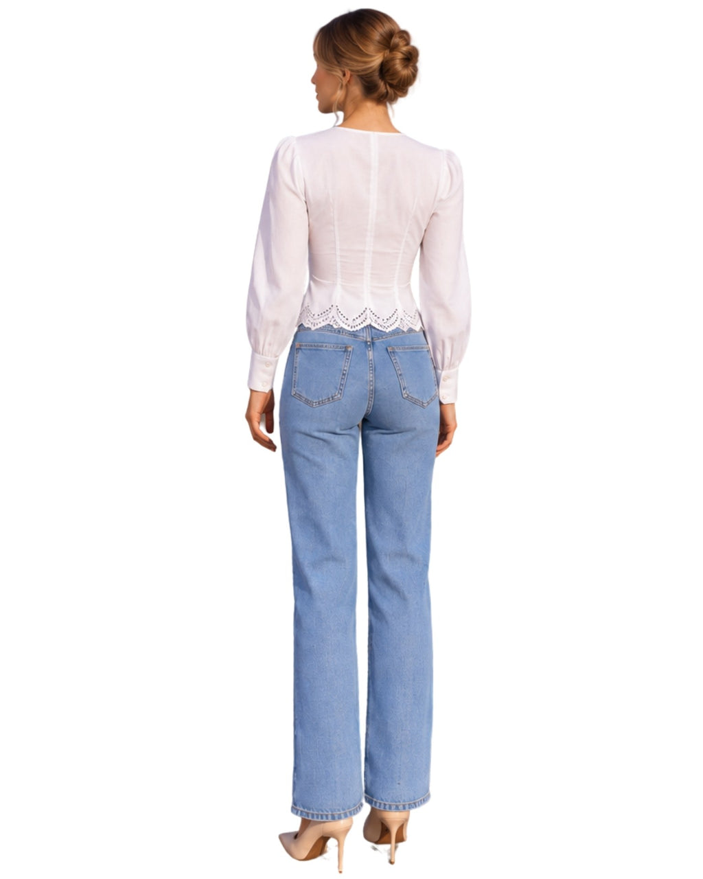 The Lace Trim Peplum Shirt