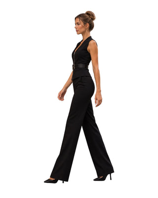 The Pointe Zip Up Top and Pointe Pants – side view on model