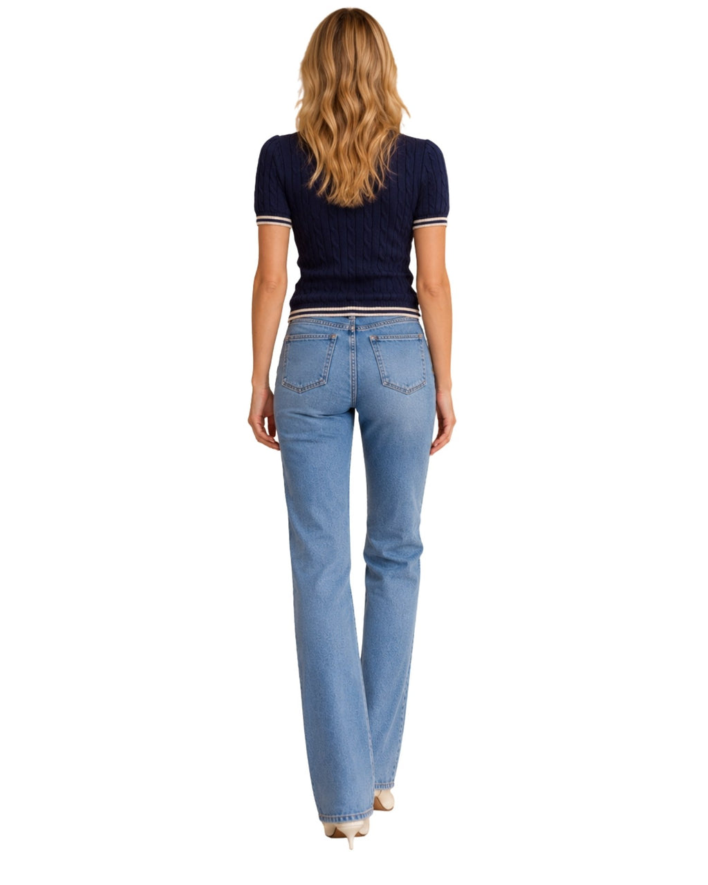 The Charlotte Short Sleeve Sweater - Navy