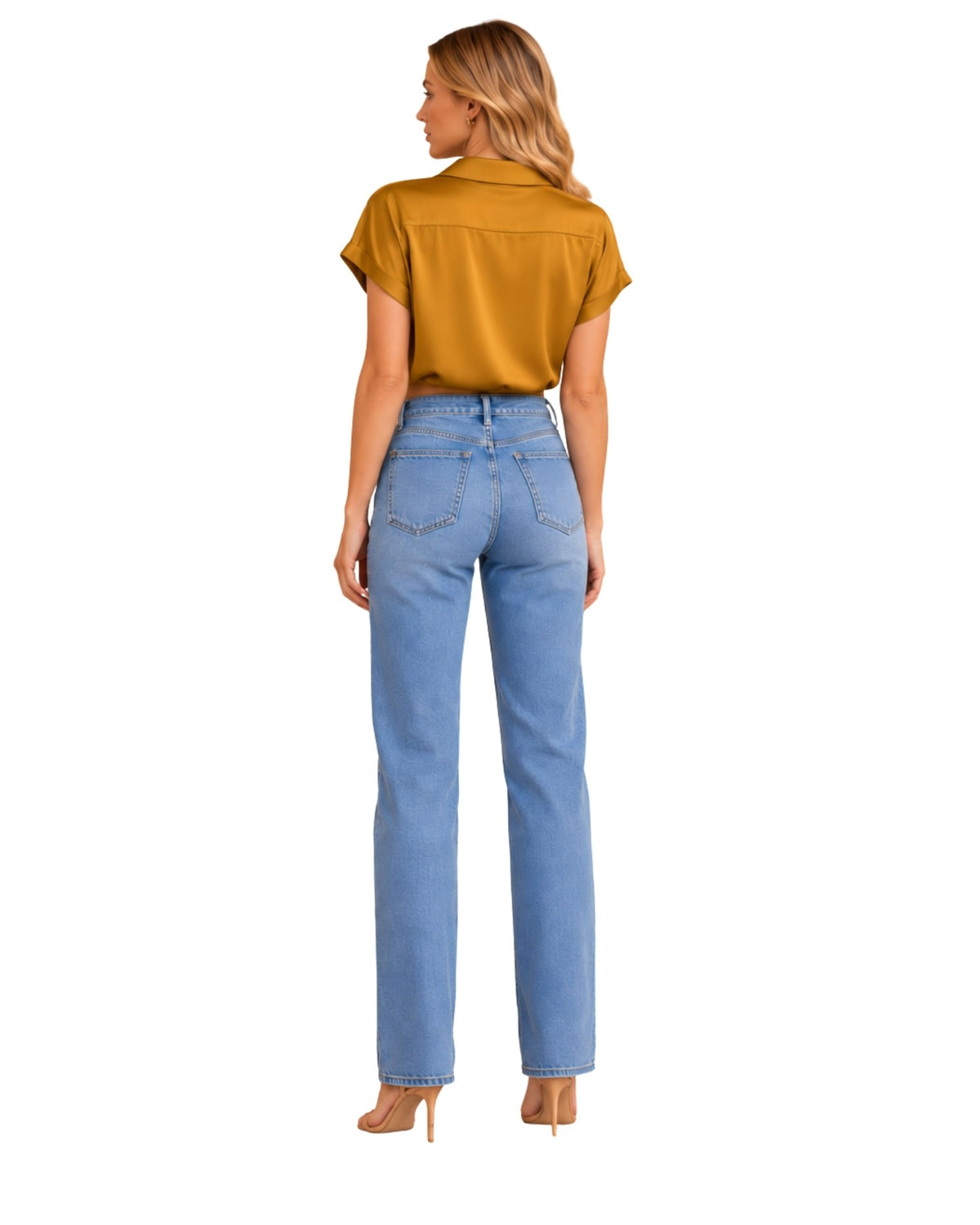 The Veronica Silky Top - Gold Brown