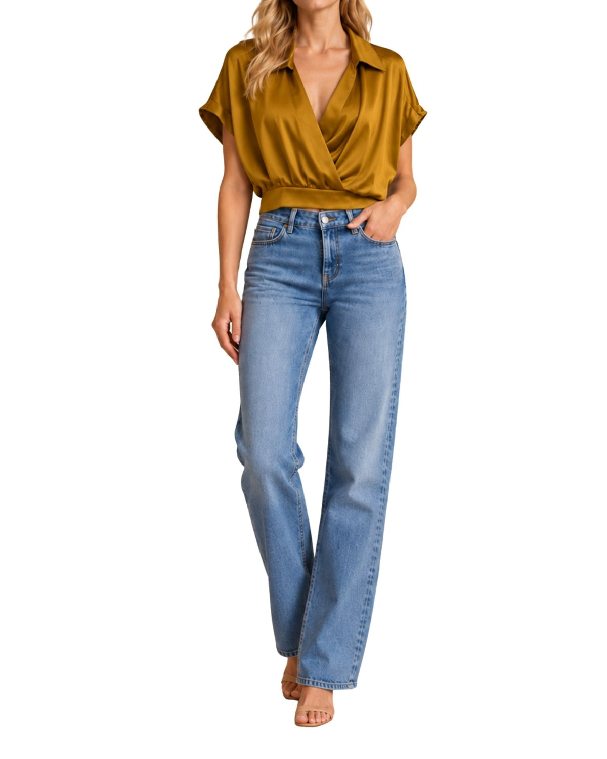 The Veronica Silky Top - Gold Brown