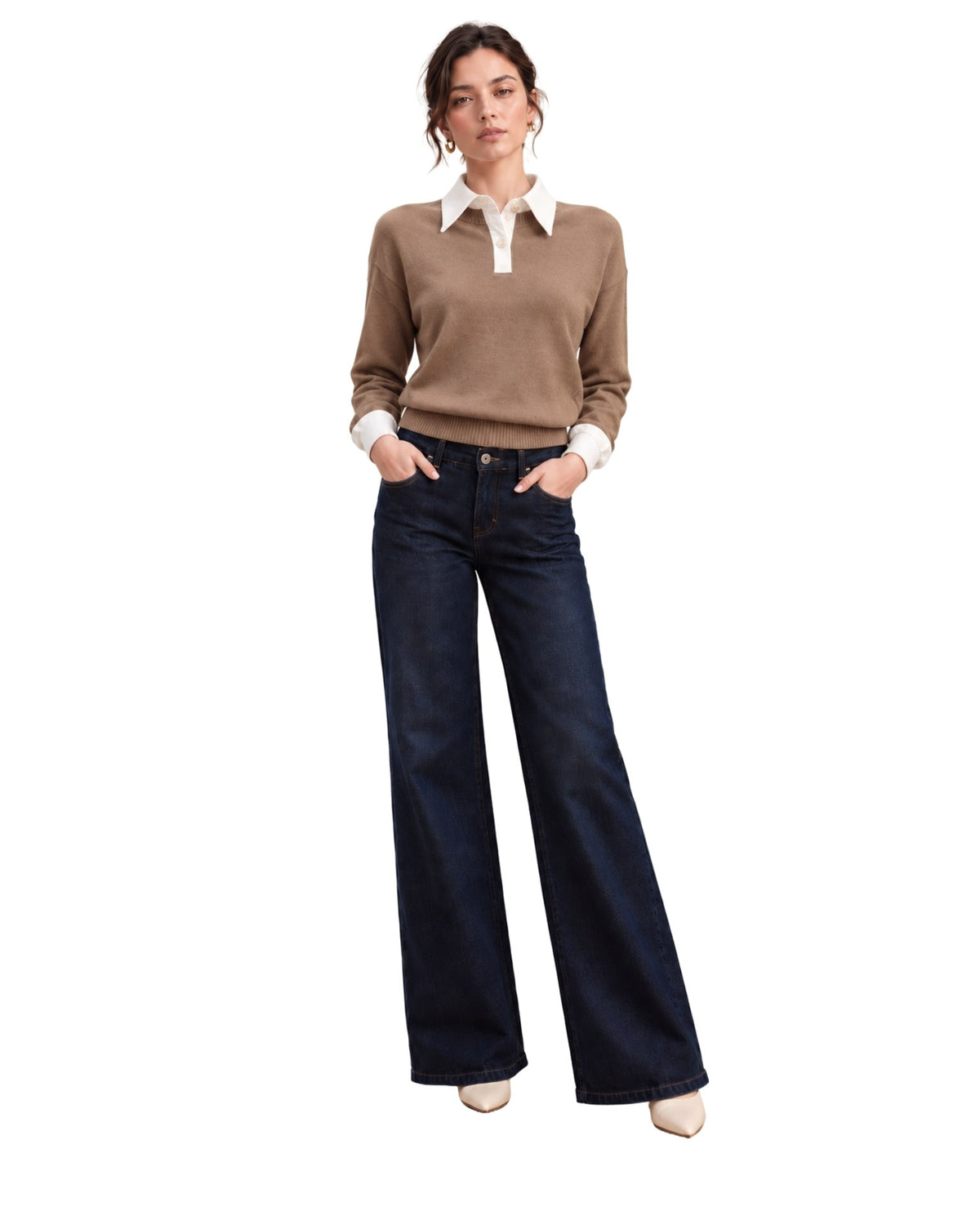 The Lettie Wide Leg Denim Trousers
