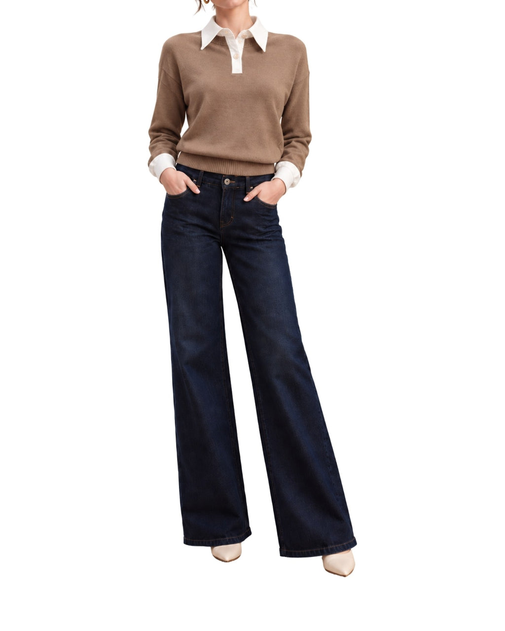 The Lettie Wide Leg Denim Trousers