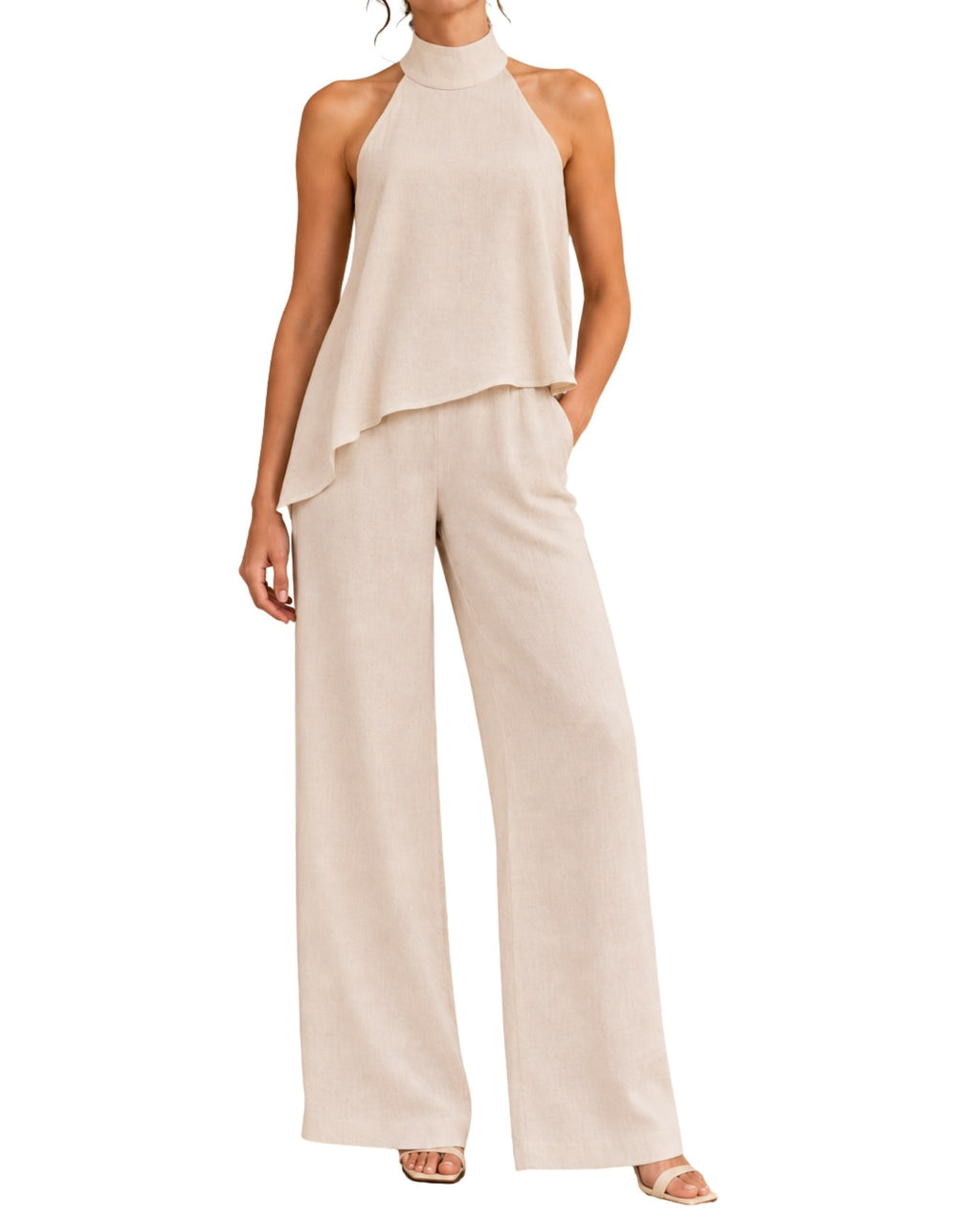 The Ivana Drawstring Trousers - Champagne