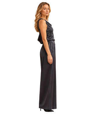 The Liana Cowl-Neck Top - Charcoal