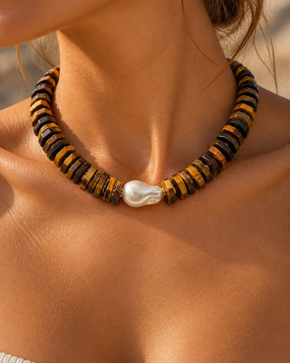 The Camilla Stone and Pearl Beaded Necklace