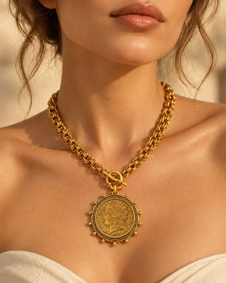 The Mia Coin Pendant Chain Necklace