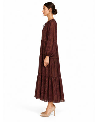 The Mirabel Burgundy Paisley Maxi Dress