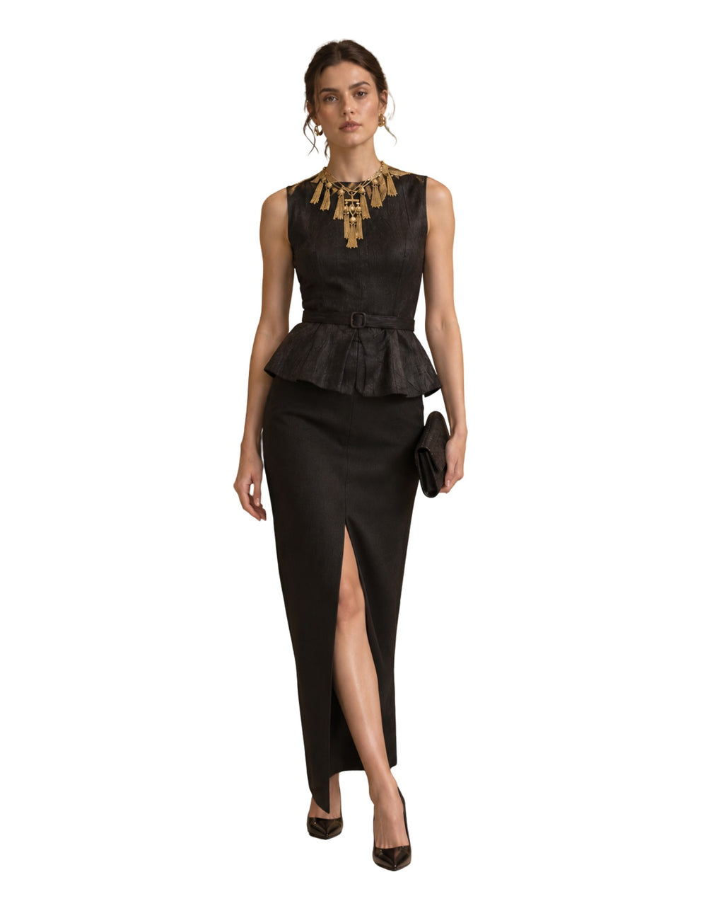 The Morgan Faux Leather Midi Skirt