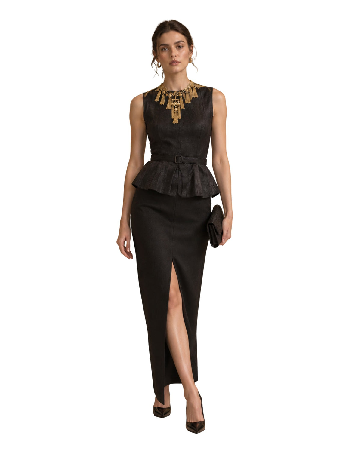 The Sienna Faux Leather Belted Top