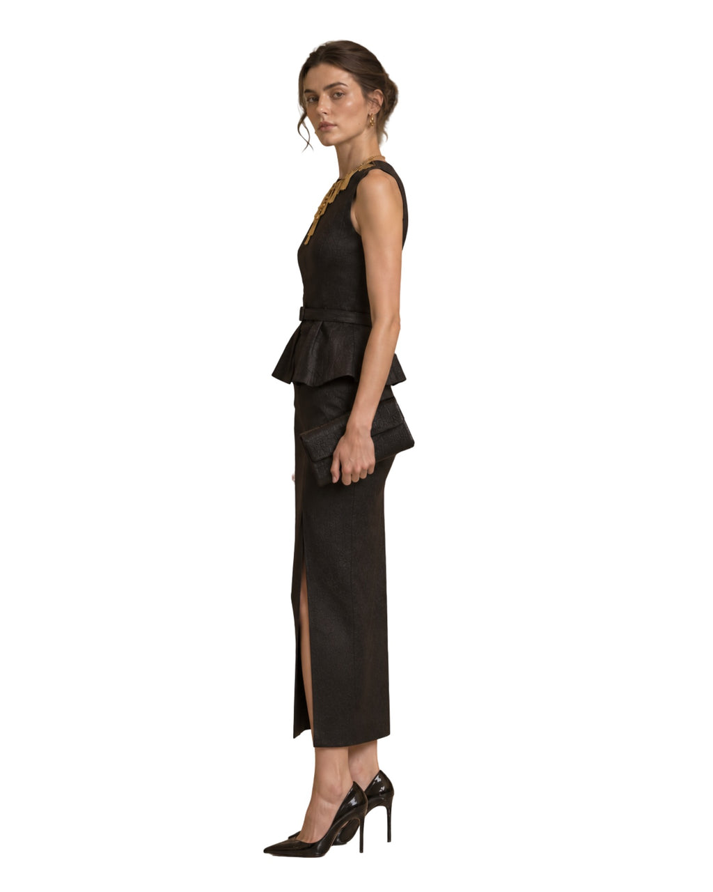 The Sienna Faux Leather Belted Top